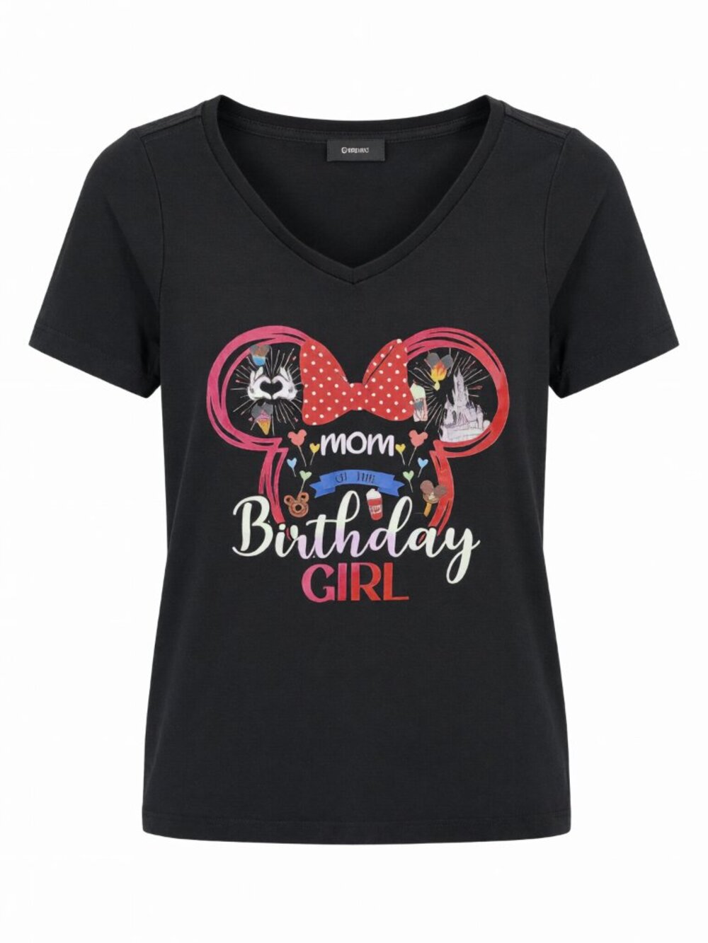 Black Women's Mom Birthday Girl V-Neck Tee, S